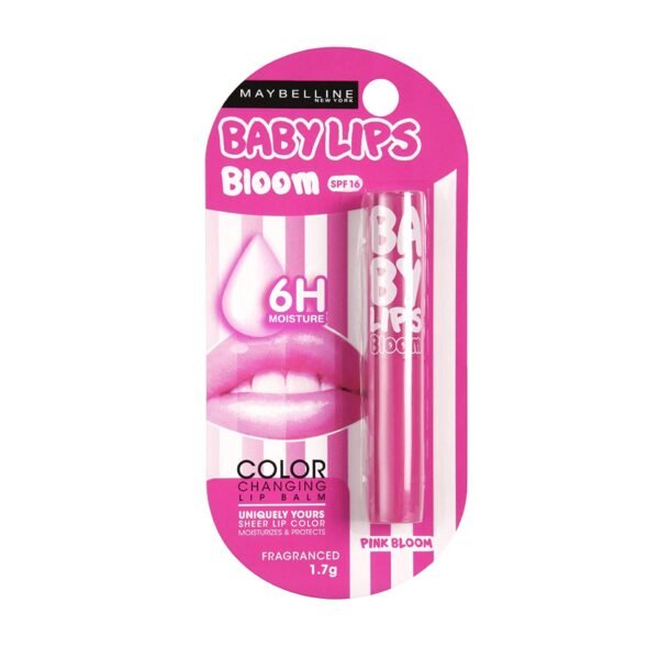 Maybelline Baby Lips Moisturizing Lip Balm, Pink Bloom, 1.7G