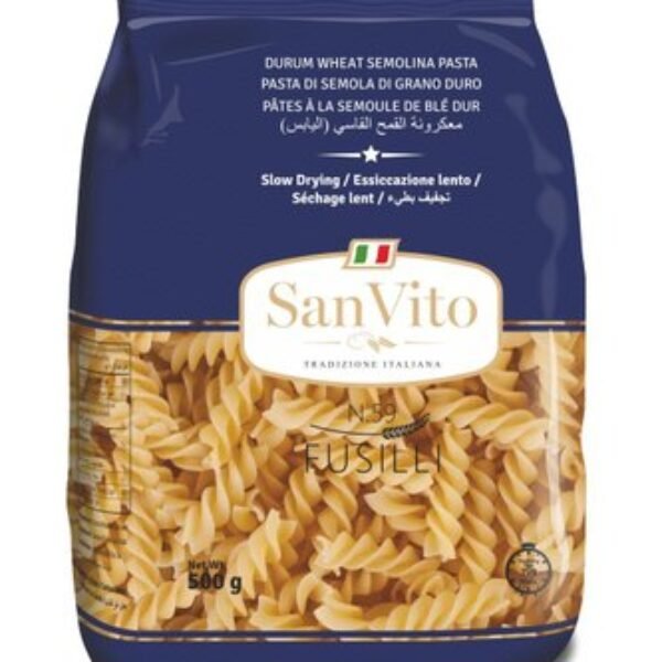 San Vito Durum Wheat Pasta, Fusilli (N.59), 500 Gm