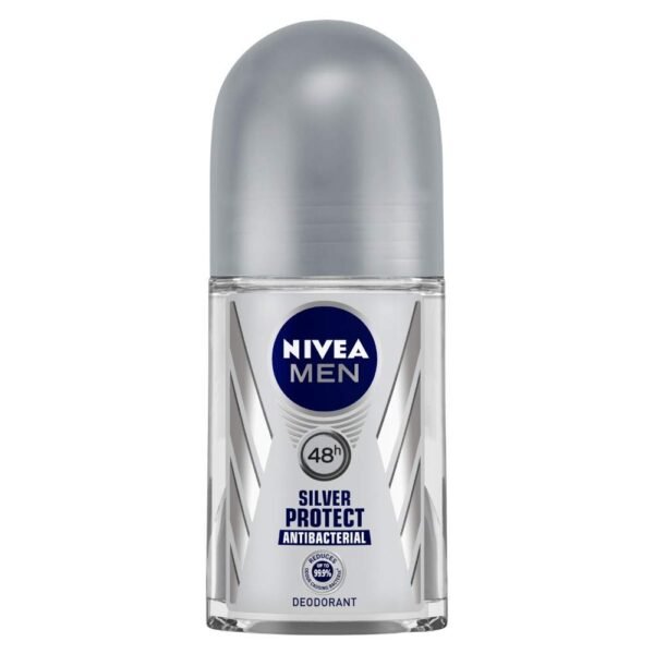 NIVEA Men Deodorant Roll On, Silver Protect, 50ml