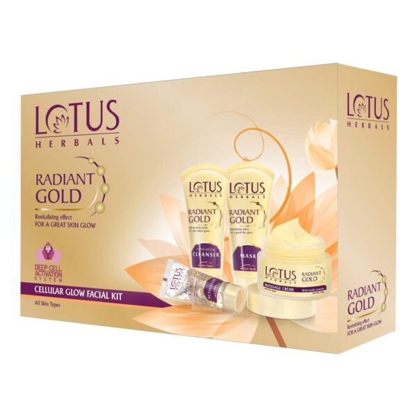 Lotus Radiant Gold Facial Kit For Instant Glow, 170G