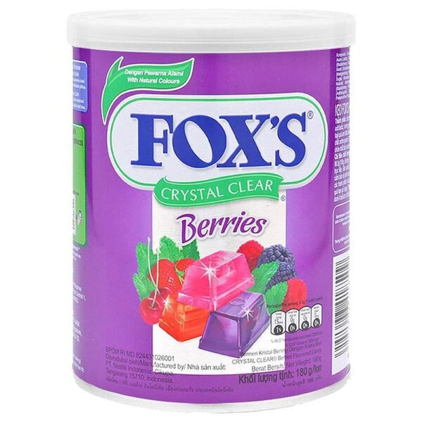 Fox’S Crystal Clear Mix Berries Flavoured Candy Tin, 180 G