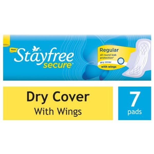 Stayfree Sanitary Pads – Secure Dry Cover, With Wings, 7 Pads