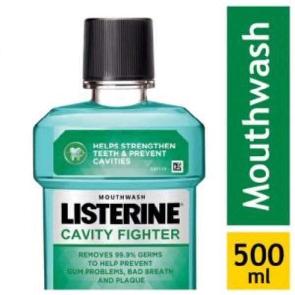 Listerine Mouthwash Liquid – Cavity Fighter, 500Ml