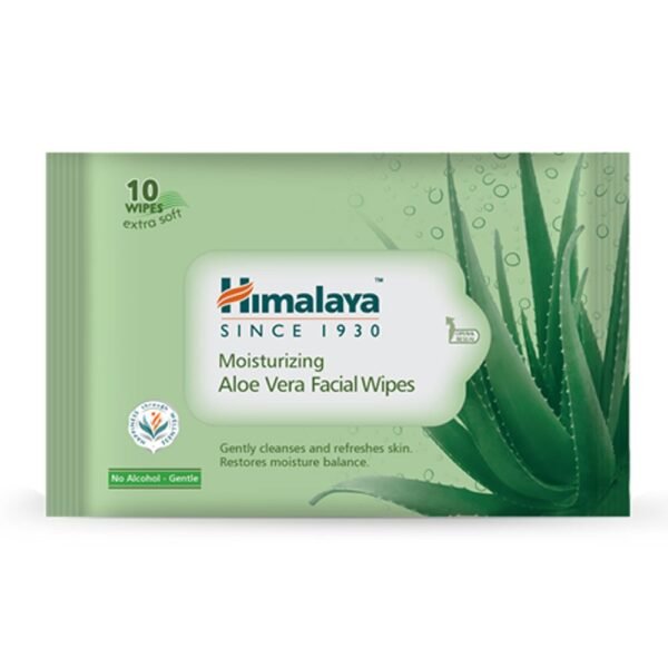 Himalaya Moisturising Aloe Vera Facial Wipes, 10 Count