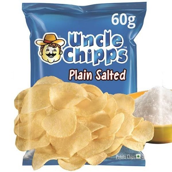 Uncle Chips – Potato Chips Plain Salted Flavour, 52 G Pouch