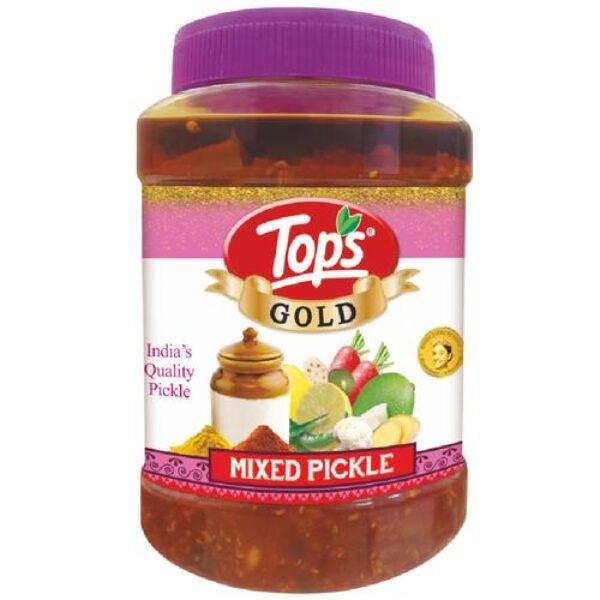 Tops Gold Mixed Pickle Pet Jar, 1Kg