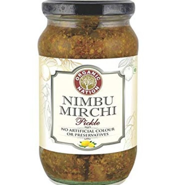 Organic Nation Nimbu Mirchi Pickle Lemon Pickle  (400 G)