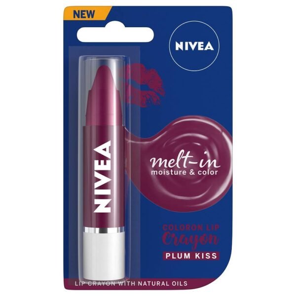 Nivea Lip Crayon, Coloron Plum Kiss, Lip Balm, 3G