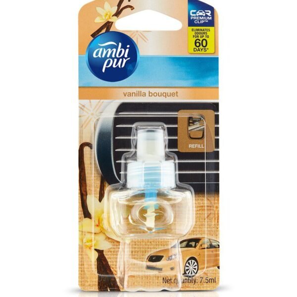 Ambipur Vanilla Bouquet Car Air Freshener Refill 7.5 Ml