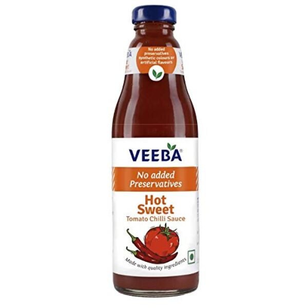 Veeba Hot Sweet Tomato Chilli Sauce Bottle, 500 G