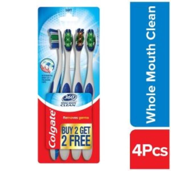 Colgate 360 Degree Whole Toothbrush, 4 Pcs (Buy 2 Get 2 Free)