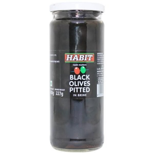 Habit Black Pitted Olives, 430Gm