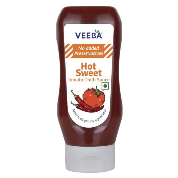 Veeba Hot Sweet Tomato Chilli Sauce – No Added Preservatives, 360 G Pet Jar