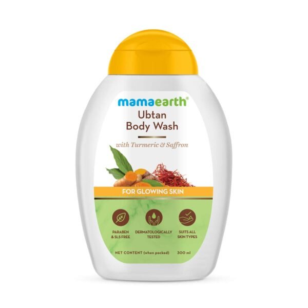 Mamaearth Ubtan Body Wash With Turmeric & Saffron, Shower Gel 300 ml