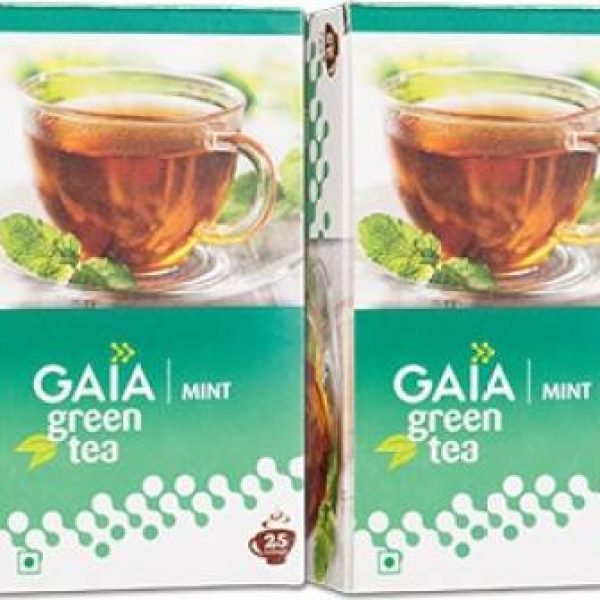 Gaia Green Tea Mint 25 Tea Bags Pack Of 2