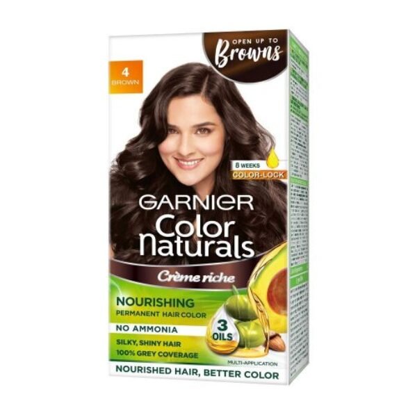 Garnier hair color, Shade 4 Brown, 70ml + 60g
