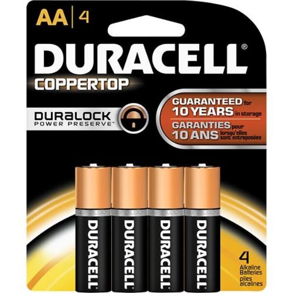 Duracell Alkaline Battery – Aa, 4 Pc Pack
