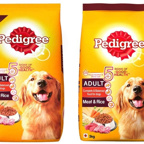 Pedigree Adult Dry Dog Food, Meat & Rice, 10Kg