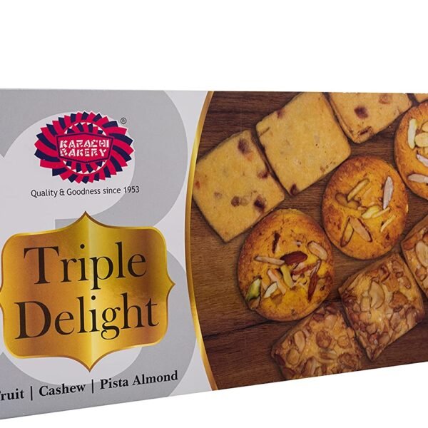 Karachi Bakery Triple Delight Fruit, Cashew And Pista Almond Biscuits,600Gm