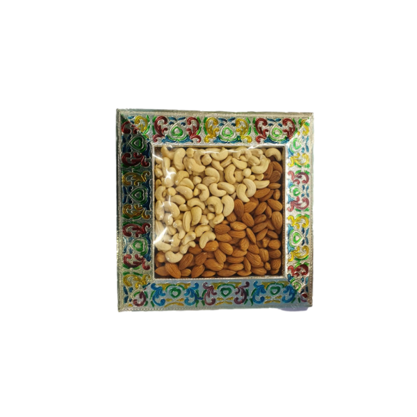 Square Mina Dry Fruit Tray, 400Gm