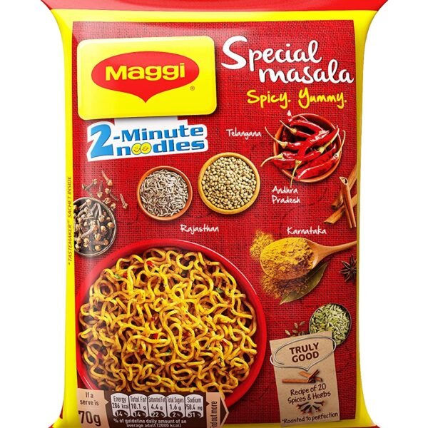 Maggi 2-Minute Vegetarian Special Masala Instant Noodles, 70G