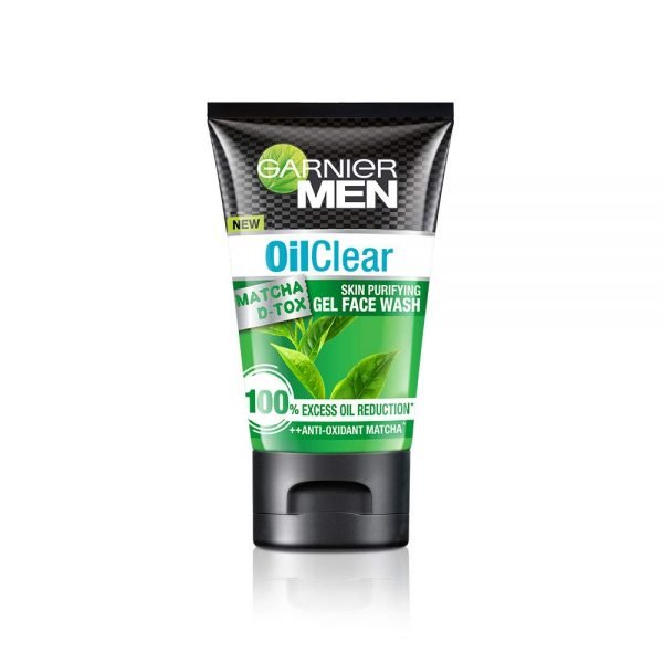 Garnier Men Oil Clear Matcha D-Tox Skin Purifying Gel Face Wash, 100Gm