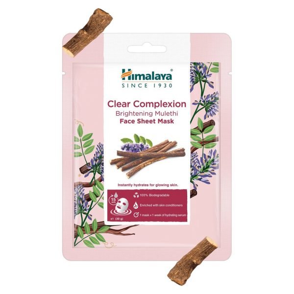 Himalaya Clear Complexion Brightening Mulethi Face Sheet Mask 30Gm