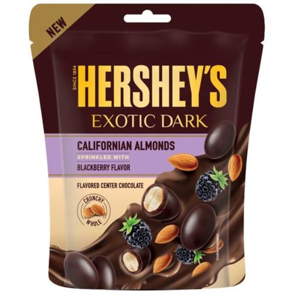Hersheys Exotic Dark Chocolate Californian Blackberry Flavour, Crunchy, 30 G