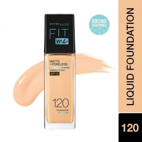 Maybelline New York Fit Me Matte + Poreless Foundation 120 Spf 22 With Clay 30Ml