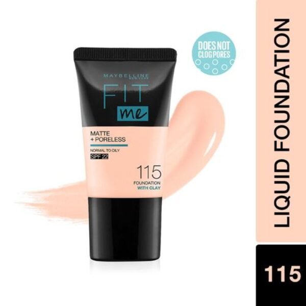 Maybelline New York Fit Me Matte+Poreless Liquid Foundation With 115 W.Clay