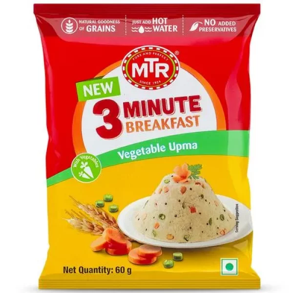 Mtr 3 Minute Breakfast – Vegetable Upma, 60 G