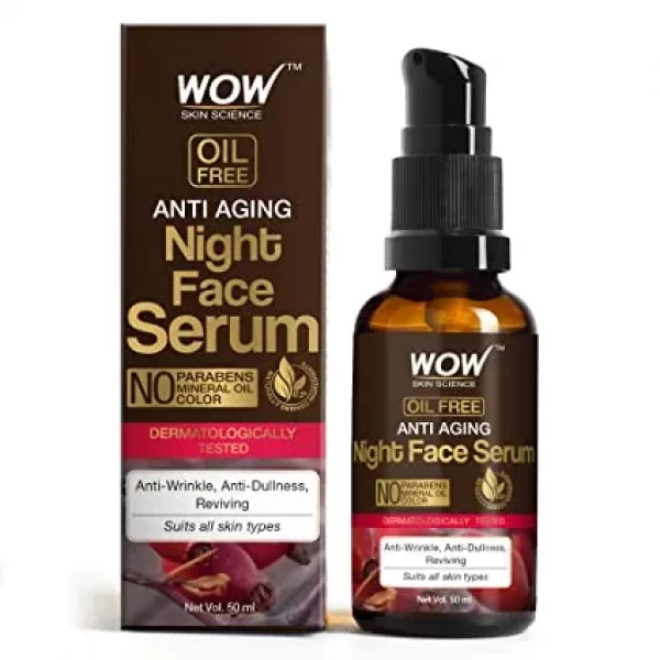 Wow Skin Science Anti Aging Night Face Serum – Oil Free 50Ml