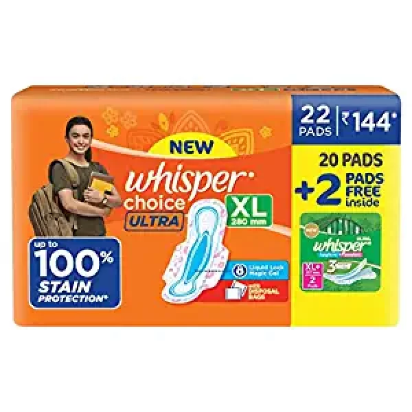 Whisper Choice Ultra XL Sanitary Pads 20 thin Pads