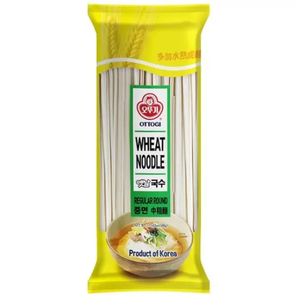 Ottogi Wheat Noodles – Regular Round, Organic, Rich In Flavour, Healthy, 500 g