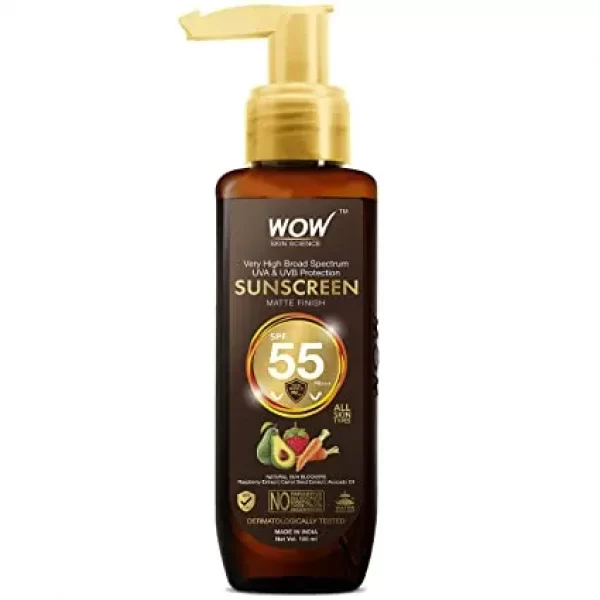 WOW Skin Science Sunscreen Matte Finish – Spf 55 Pa+++ – Very High Broad Spectrum 100ML