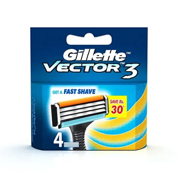 Gillette Vector 3 Manual Shaving Razor Blades – 4s