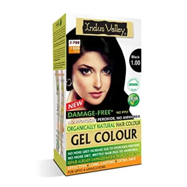 Indus Valley Gel Hair Color Black 1.00 Hair 220Gm