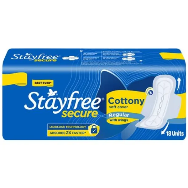Stayfree Stayfree Secure Cottony Regular, 18 Pcs