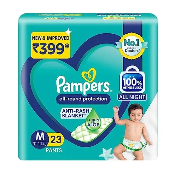 Pampers Pants, Medium size baby Diapers, (M) 23 Count