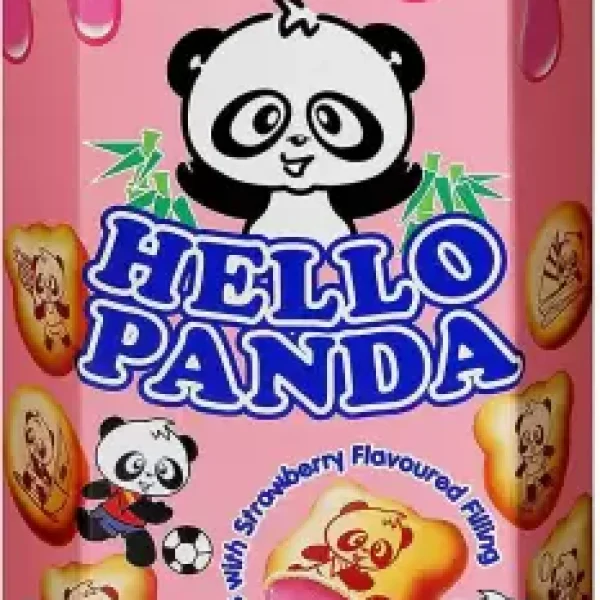 Meiji Hello Panda Fun Filled Biscuits Treats, Strawberry