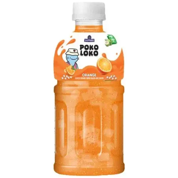 Sapphire Poko Loko Orange Flavoured Juice Drink With Nata De Coco, 300 ml