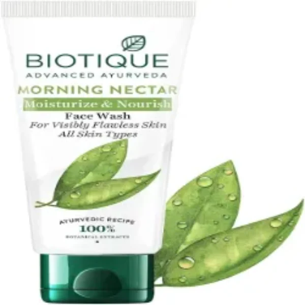 Biotique Morning Nectar Moisturize & Nourish Face Wash For Visibly Flawless Skin All Skin Types, 150Ml