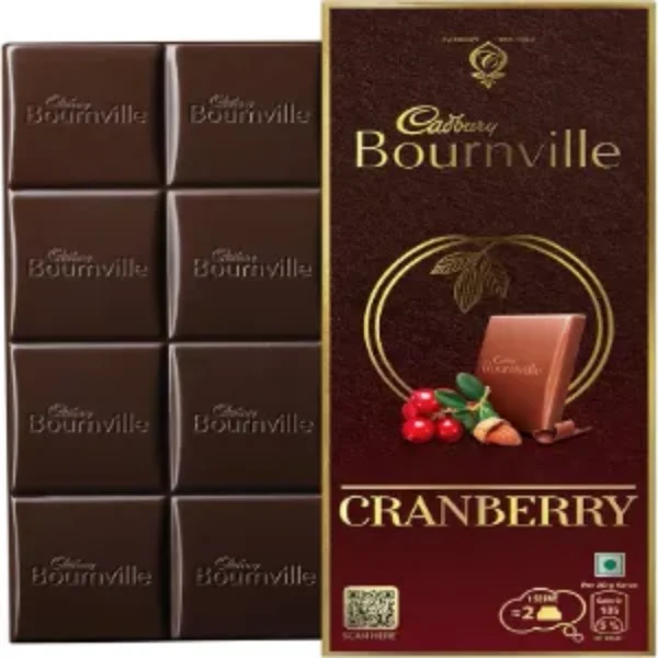 Cadbury Bournville Cranberry Dark Chocolate Bar, 80 G