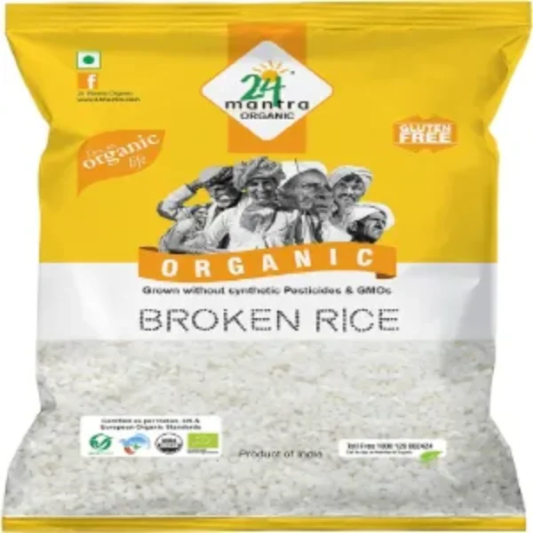 24 Mantra Organic Broken Rice/Chawal – 1 Kg