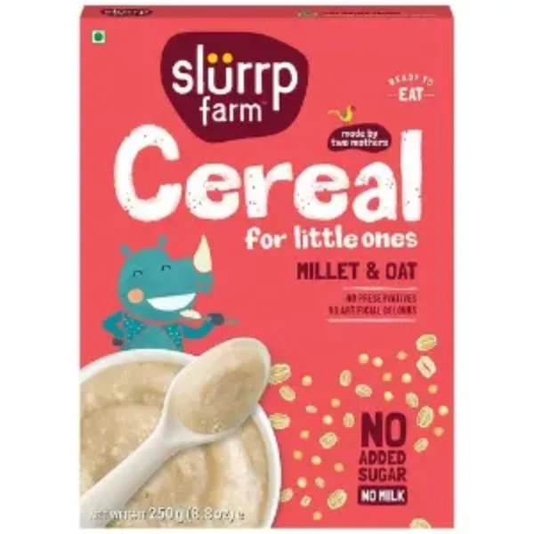 Slurrp Farm Millet & Oats Cereal – No Sugar, Instant Healthy Cereal, 250 g