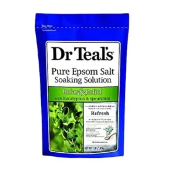 Dr Teal’S Pure Epsom Bath Salt Soak, Relax And Relief With Eucalyptus And Spearmint, 450 G