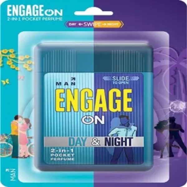 Engage On 2-In-1 Pocket Perfume Man Day & Night, Skin Friendly, 28 ml