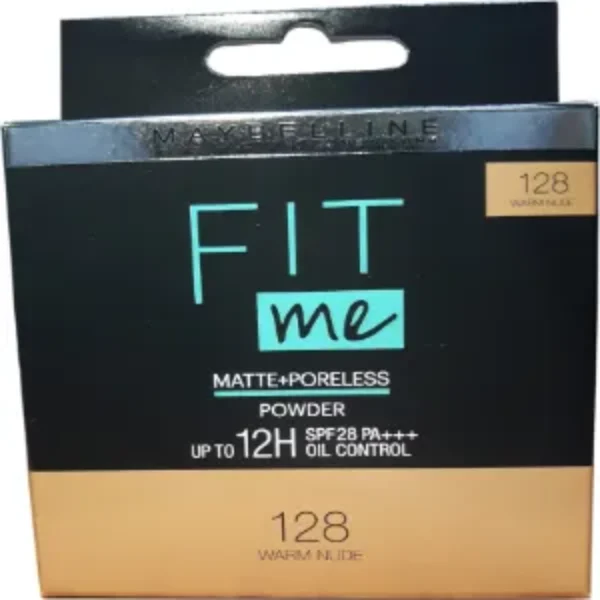 MAYBELLINE NEW YORK FIT me matte+poreless compact powder 128 WARM NUDE, 8 g