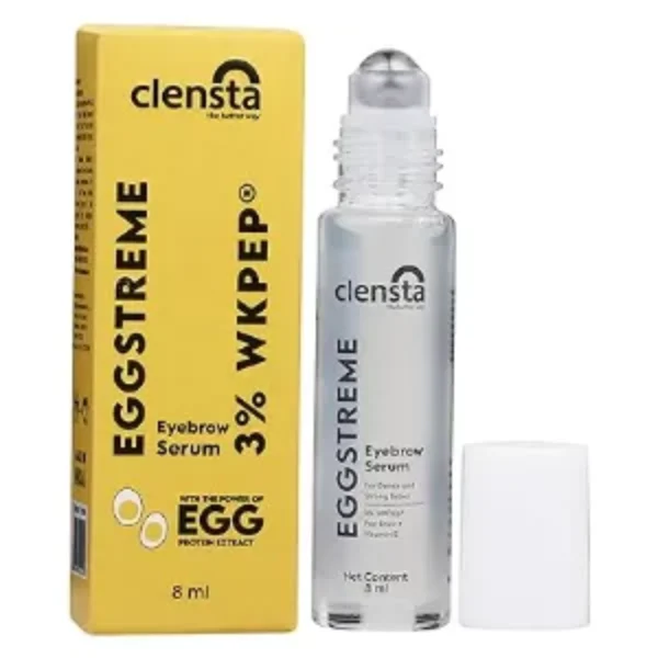 Clensta Eggstreme Eyebrow Growth Serum Roll on For Enhancer Thick Eyebrows With Egg Protein