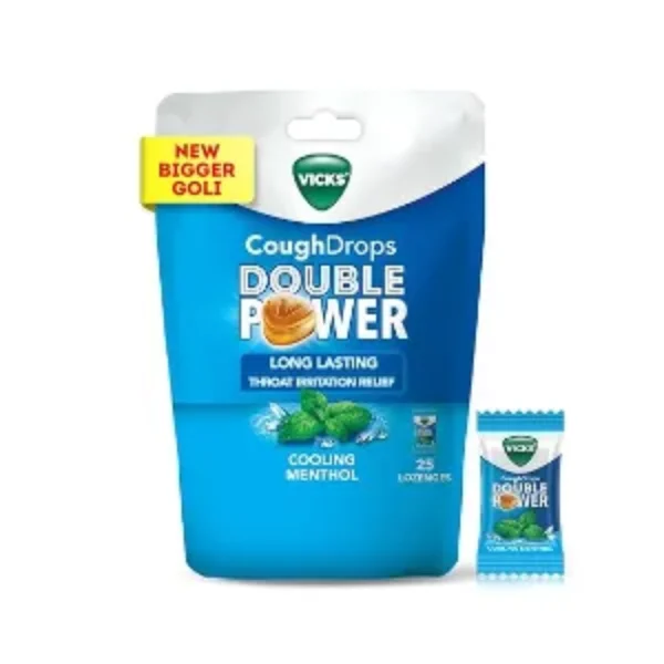 Vicks Cough Drops Double Power (Bag Of 25) New & Improved
